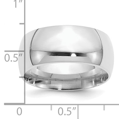 Sterling Silver Rhodium-plated 10mm Comfort Fit Size 7 Band