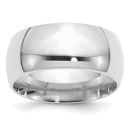 Sterling Silver Rhodium-plated 10mm Comfort Fit Size 7 Band