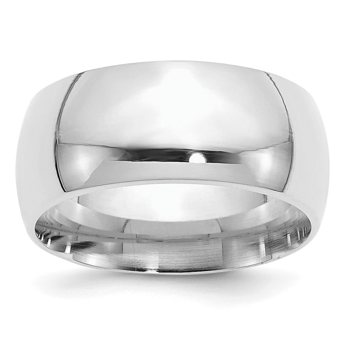 Sterling Silver Rhodium-plated 10mm Comfort Fit Size 11 Band