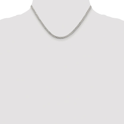 Sterling Silver Rhodium-plated 3.8mm Pav� Curb Chain