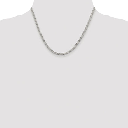 Sterling Silver Rhodium-plated 3.8mm Pav� Curb Chain