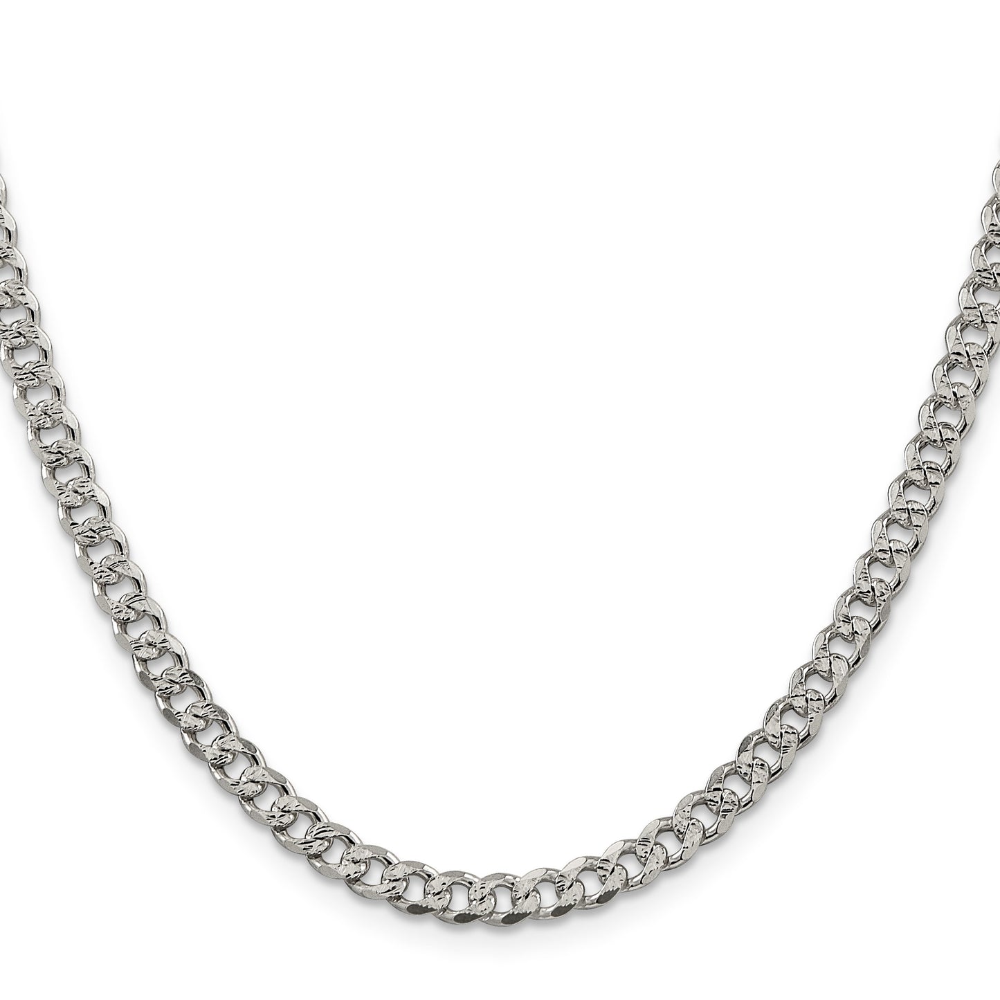 Sterling Silver 4.5mm Pav� Curb Chain