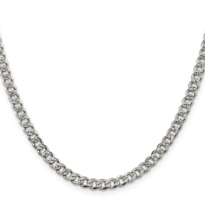 Sterling Silver 4.5mm Pav� Curb Chain