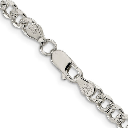 Sterling Silver 4.5mm Pav� Curb Chain