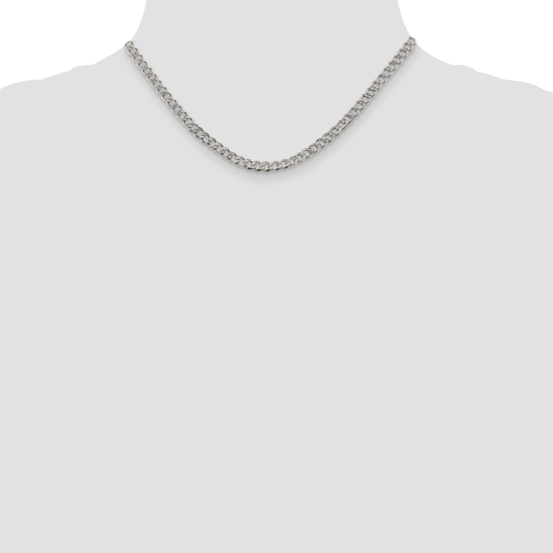 Sterling Silver 4.5mm Pav� Curb Chain