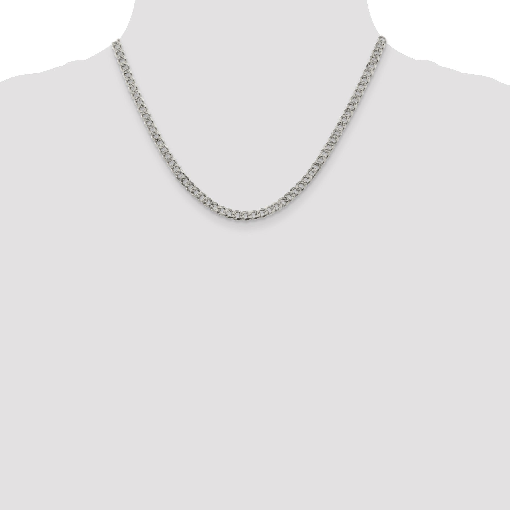 Sterling Silver 4.5mm Pav� Curb Chain