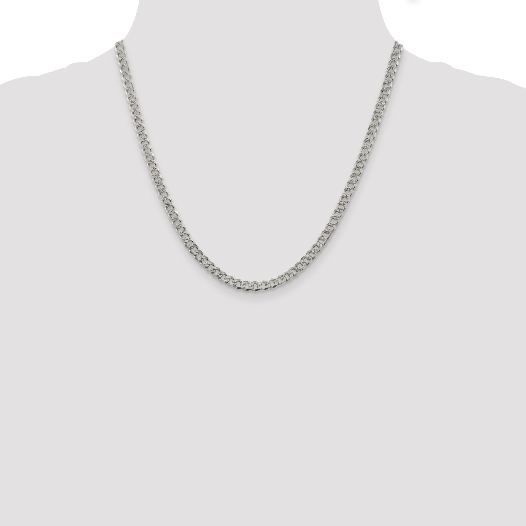 Sterling Silver 4.5mm Pav� Curb Chain