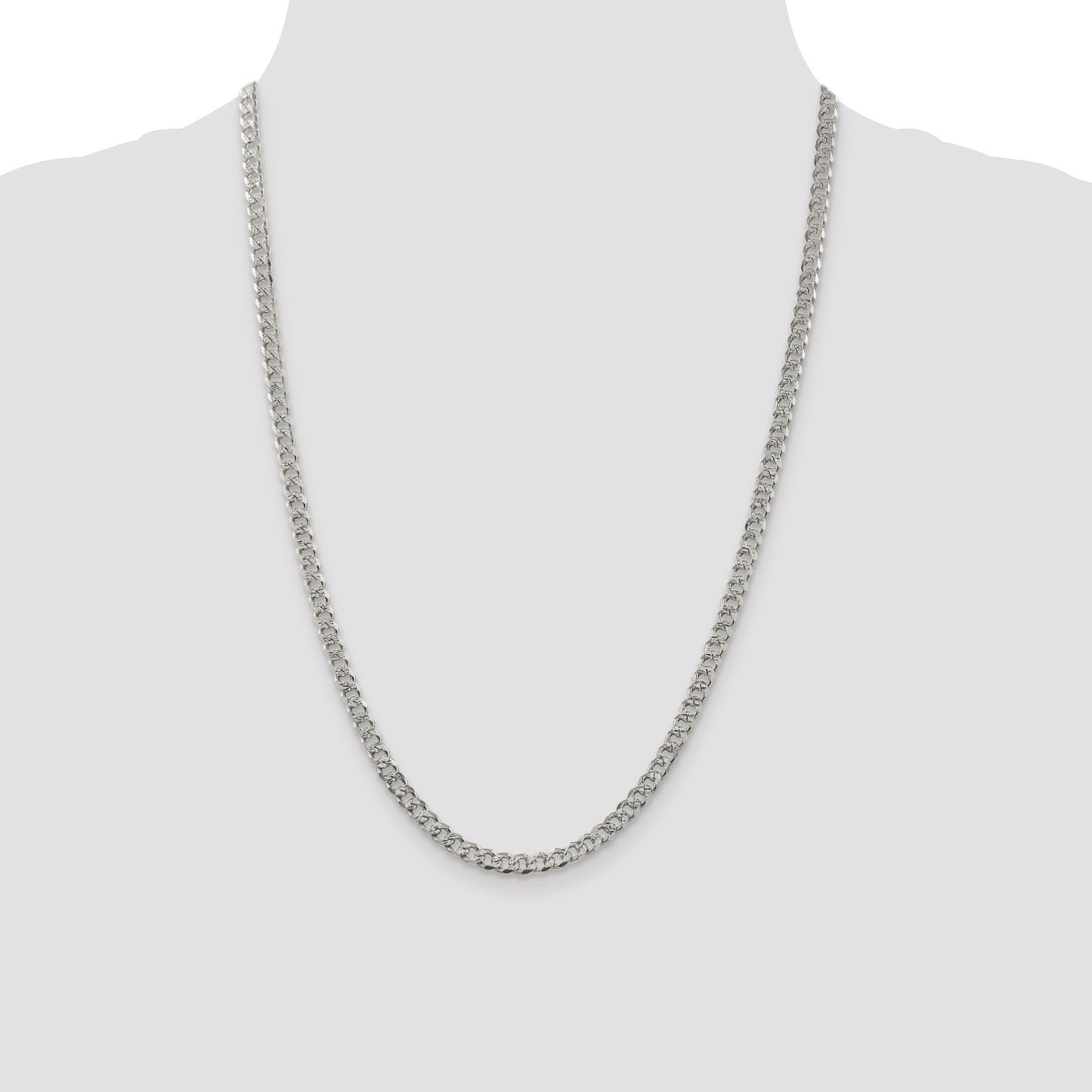 Sterling Silver 4.5mm Pav� Curb Chain