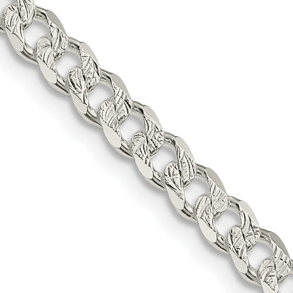 Sterling Silver 4.5mm Pav� Curb Chain
