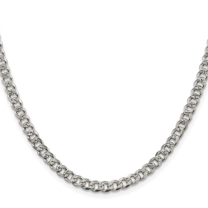 Sterling Silver Rhodium-plated 4.5mm Pav� Curb Chain