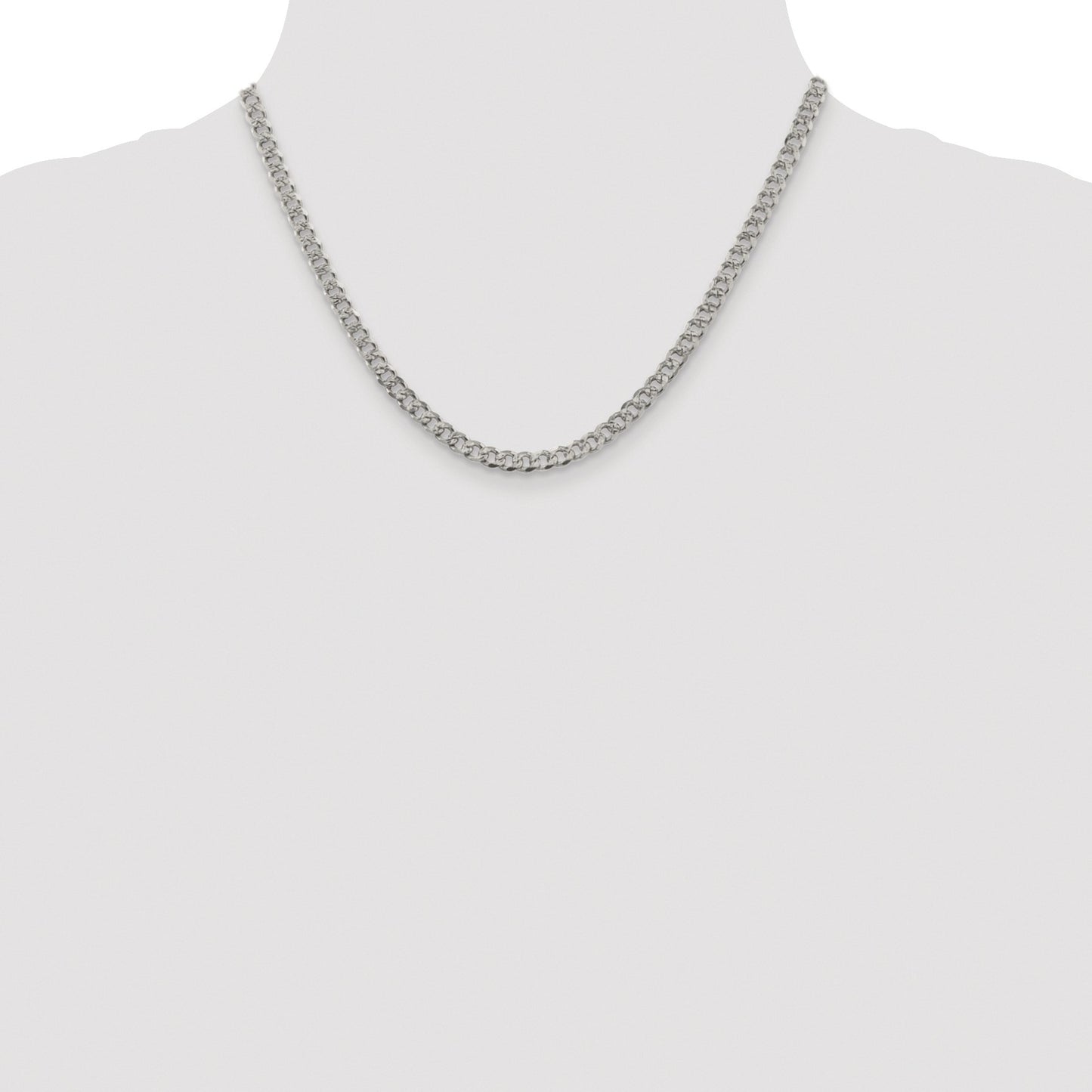 Sterling Silver Rhodium-plated 4.5mm Pav� Curb Chain