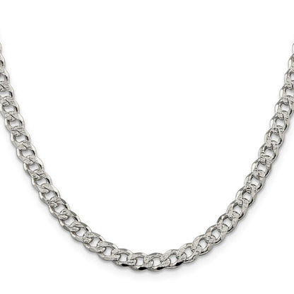 Sterling Silver 5.5mm Pav� Curb Chain