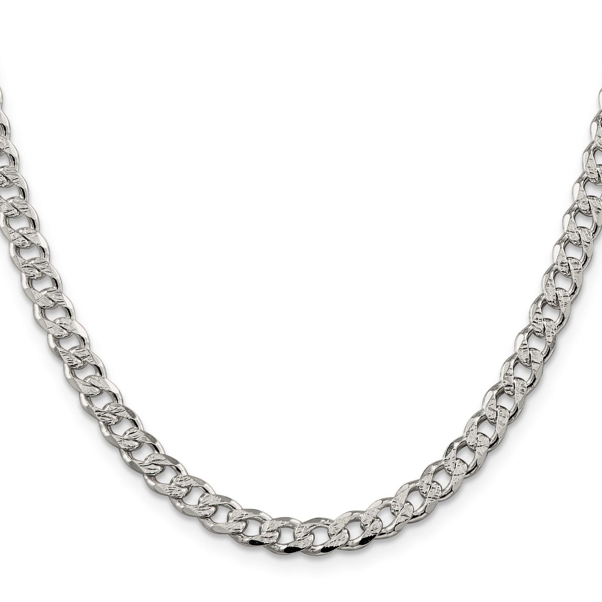 Sterling Silver 5.5mm Pav� Curb Chain