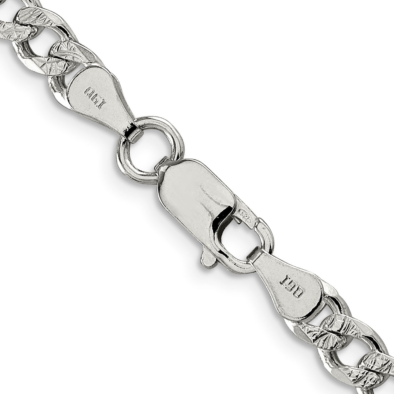 Sterling Silver 5.5mm Pav� Curb Chain
