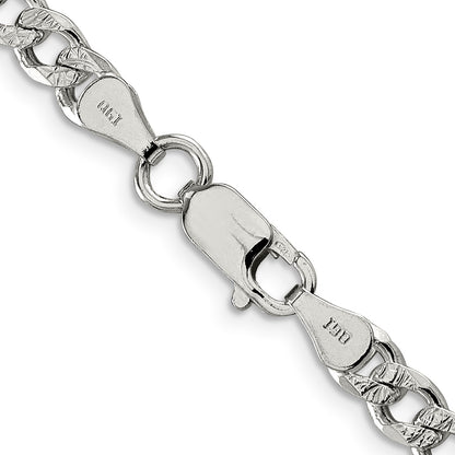 Sterling Silver 5.5mm Pav� Curb Chain
