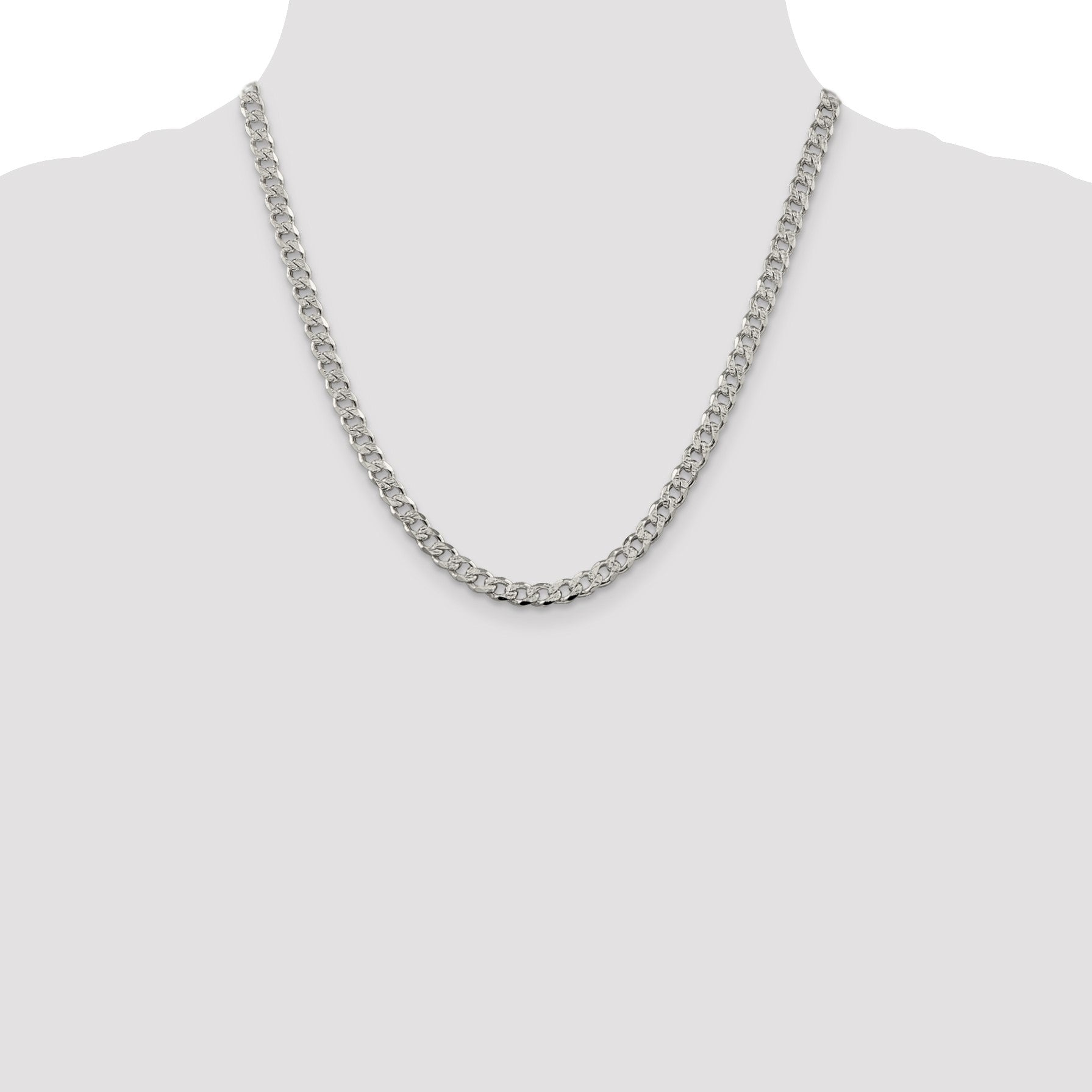 Sterling Silver 5.5mm Pav� Curb Chain