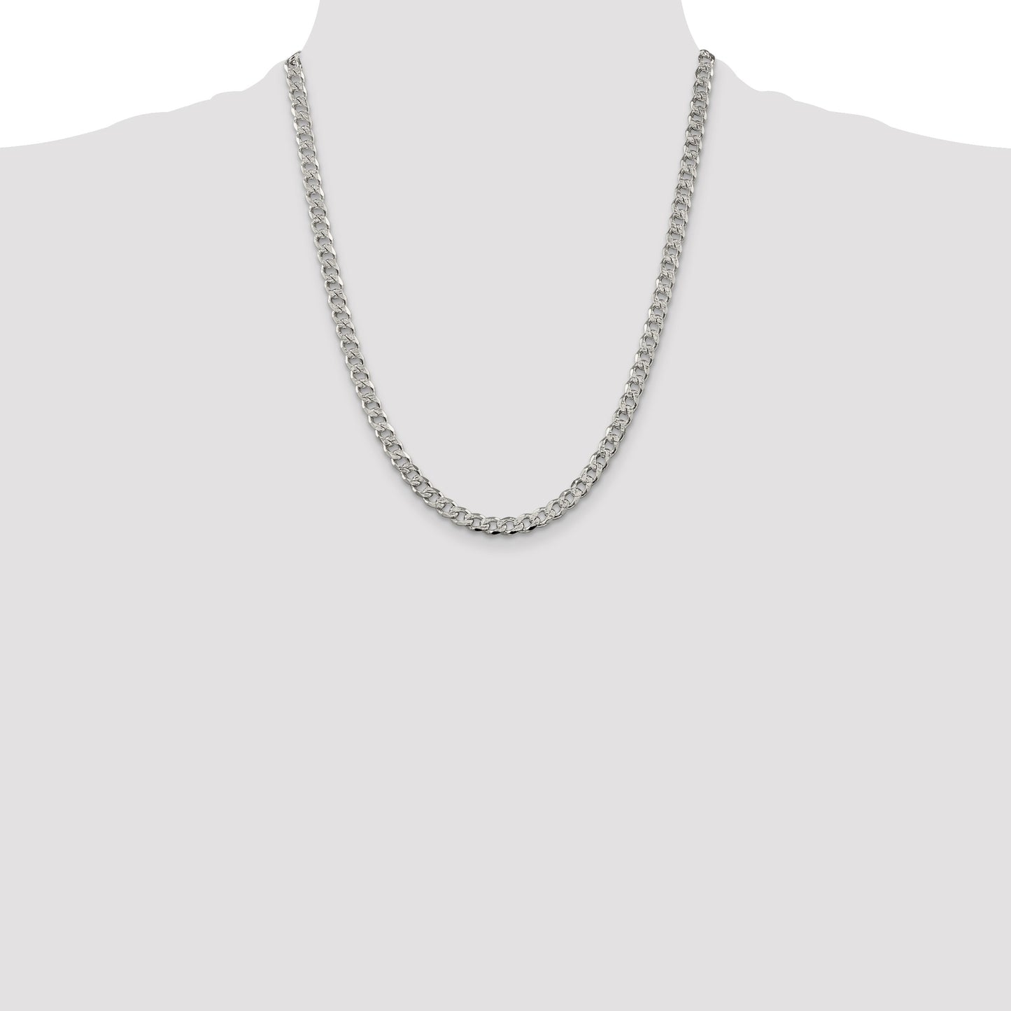 Sterling Silver 5.5mm Pav� Curb Chain