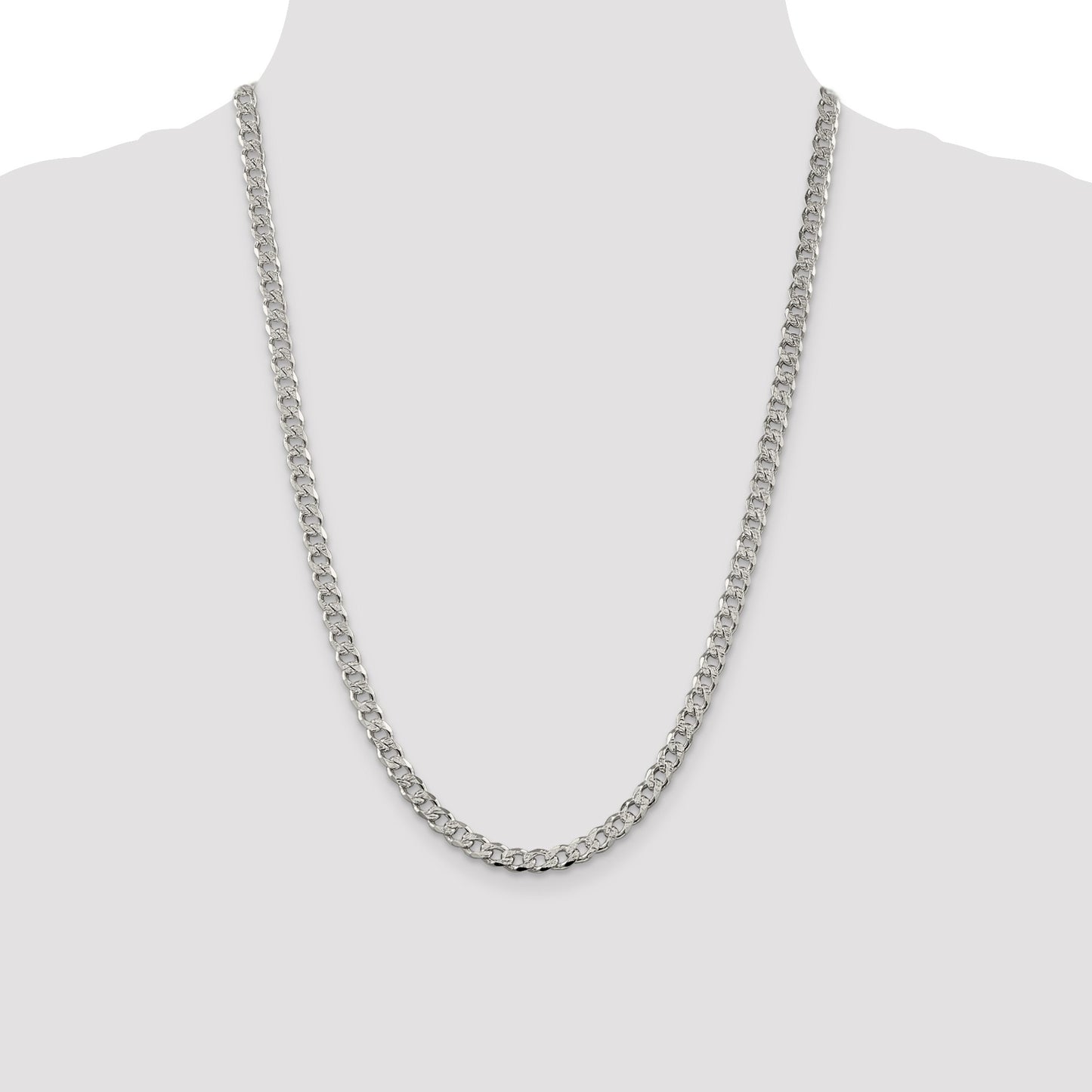 Sterling Silver 5.5mm Pav� Curb Chain