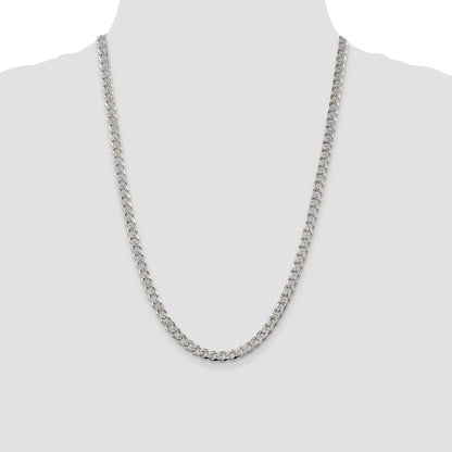 Sterling Silver 5.5mm Pav� Curb Chain