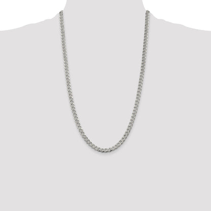 Sterling Silver 5.5mm Pav� Curb Chain