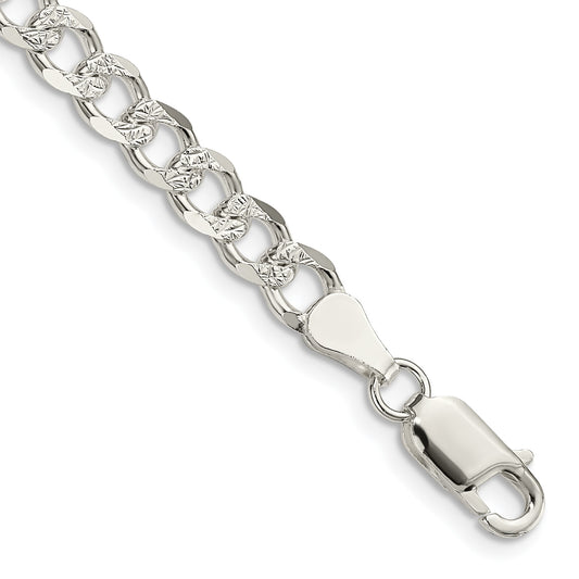 Sterling Silver 5.5mm Pav� Curb Chain