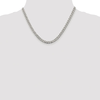 Sterling Silver Rhodium-plated 5.5mm Pav� Curb Chain