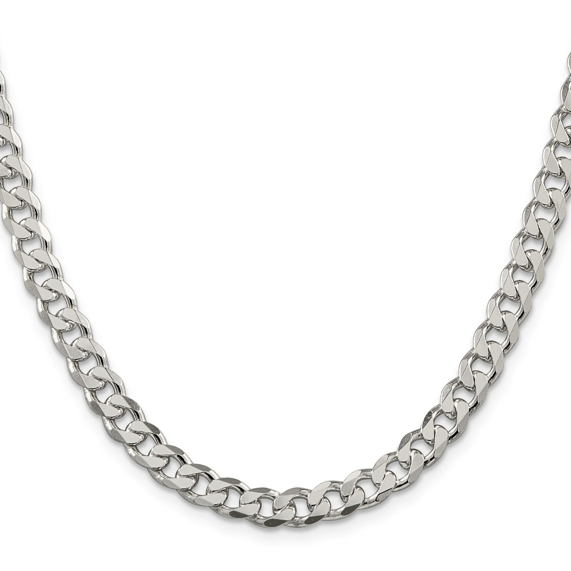 Sterling Silver 7mm Pav� Curb Chain