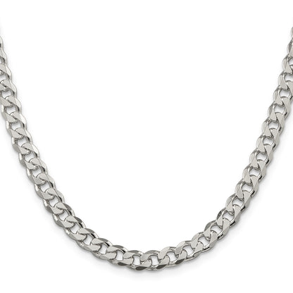 Sterling Silver 7mm Pav� Curb Chain