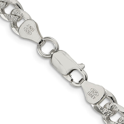 Sterling Silver 7mm Pav� Curb Chain