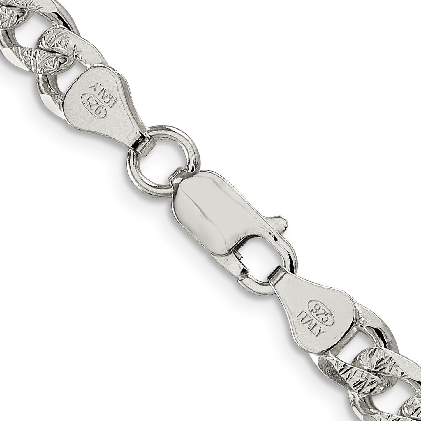 Sterling Silver 7mm Pav� Curb Chain