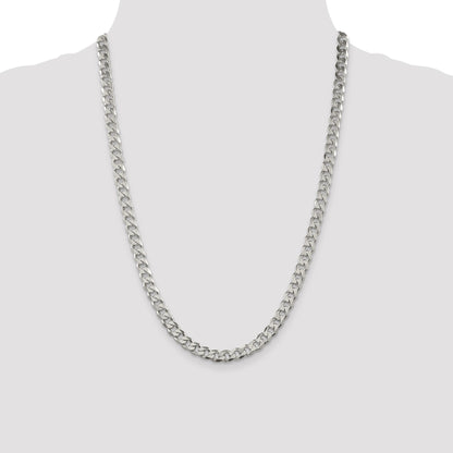 Sterling Silver 7mm Pav� Curb Chain