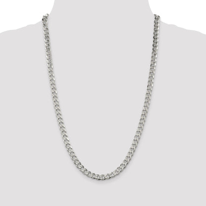 Sterling Silver 7mm Pav� Curb Chain