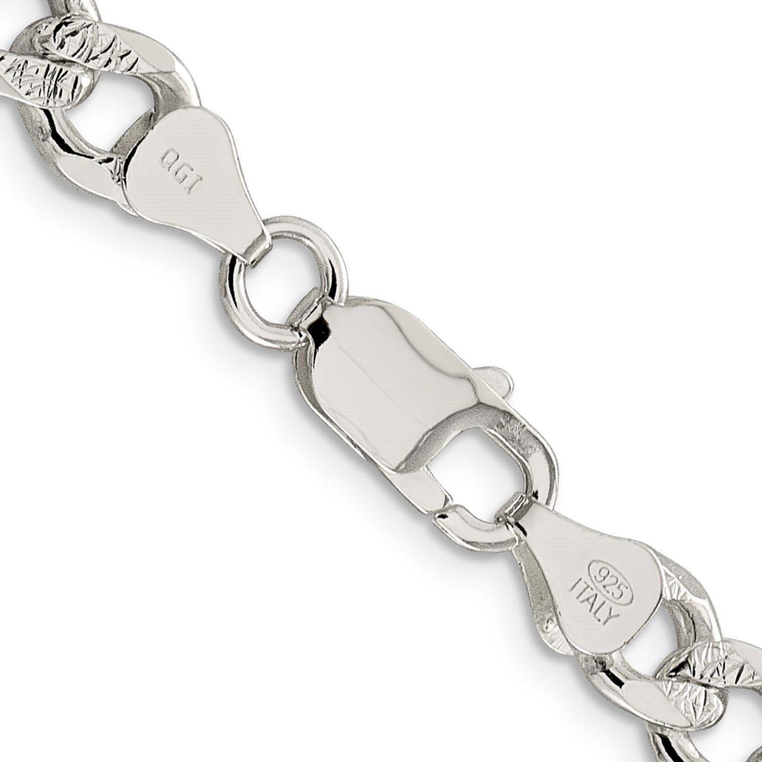 Sterling Silver 7.5mm Pav� Curb Chain