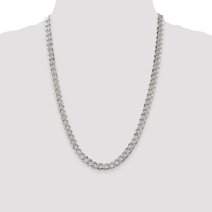 Sterling Silver 7.5mm Pav� Curb Chain