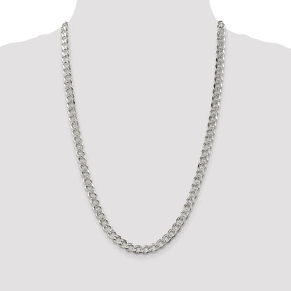 Sterling Silver 7.5mm Pav� Curb Chain