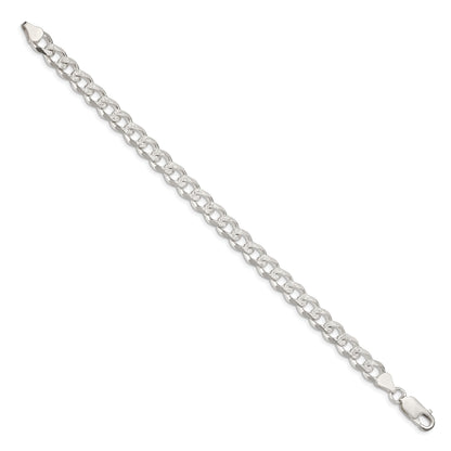 Sterling Silver 7.5mm Pav� Curb Chain