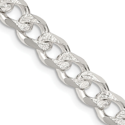 Sterling Silver 7.5mm Pav� Curb Chain