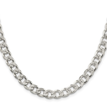 Sterling Silver 8.3mm Pav� Curb Chain