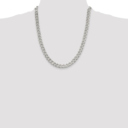 Sterling Silver 8.3mm Pav� Curb Chain