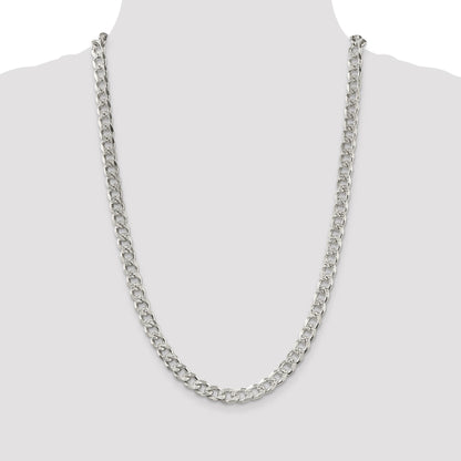 Sterling Silver 8.3mm Pav� Curb Chain