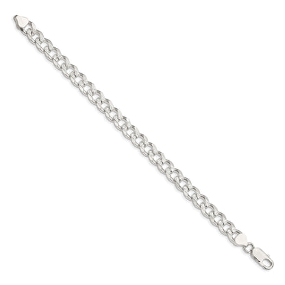 Sterling Silver 8.3mm Pav� Curb Chain