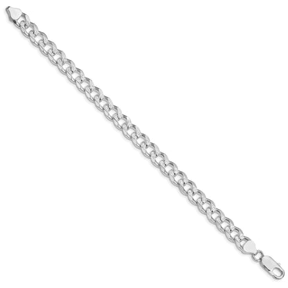 Sterling Silver Rhodium-plated 8.3mm Pav� Curb Chain