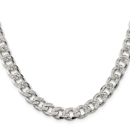Sterling Silver 9.3mm Pav� Curb Chain