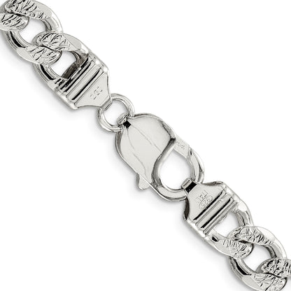 Sterling Silver 9.3mm Pav� Curb Chain