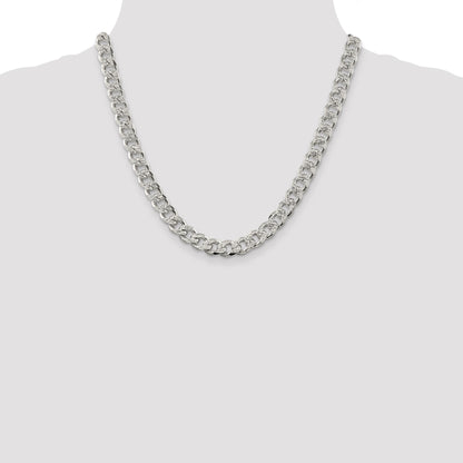 Sterling Silver 9.3mm Pav� Curb Chain