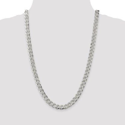 Sterling Silver 9.3mm Pav� Curb Chain