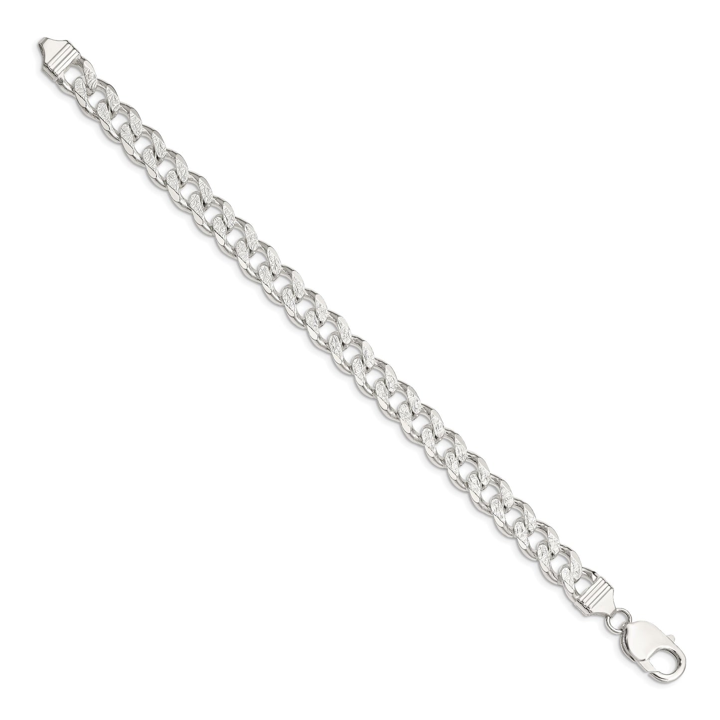 Sterling Silver 9.3mm Pav� Curb Chain