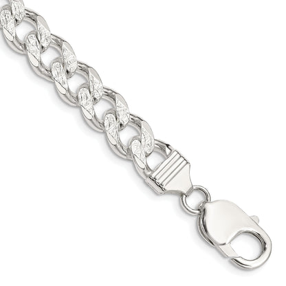 Sterling Silver 9.3mm Pav� Curb Chain