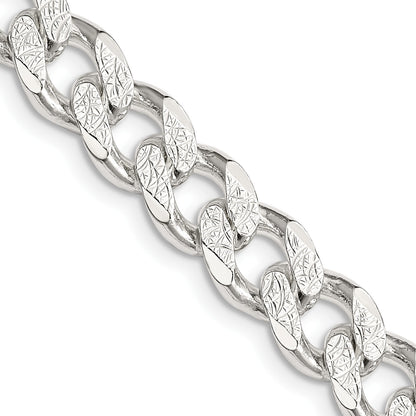 Sterling Silver 9.3mm Pav� Curb Chain
