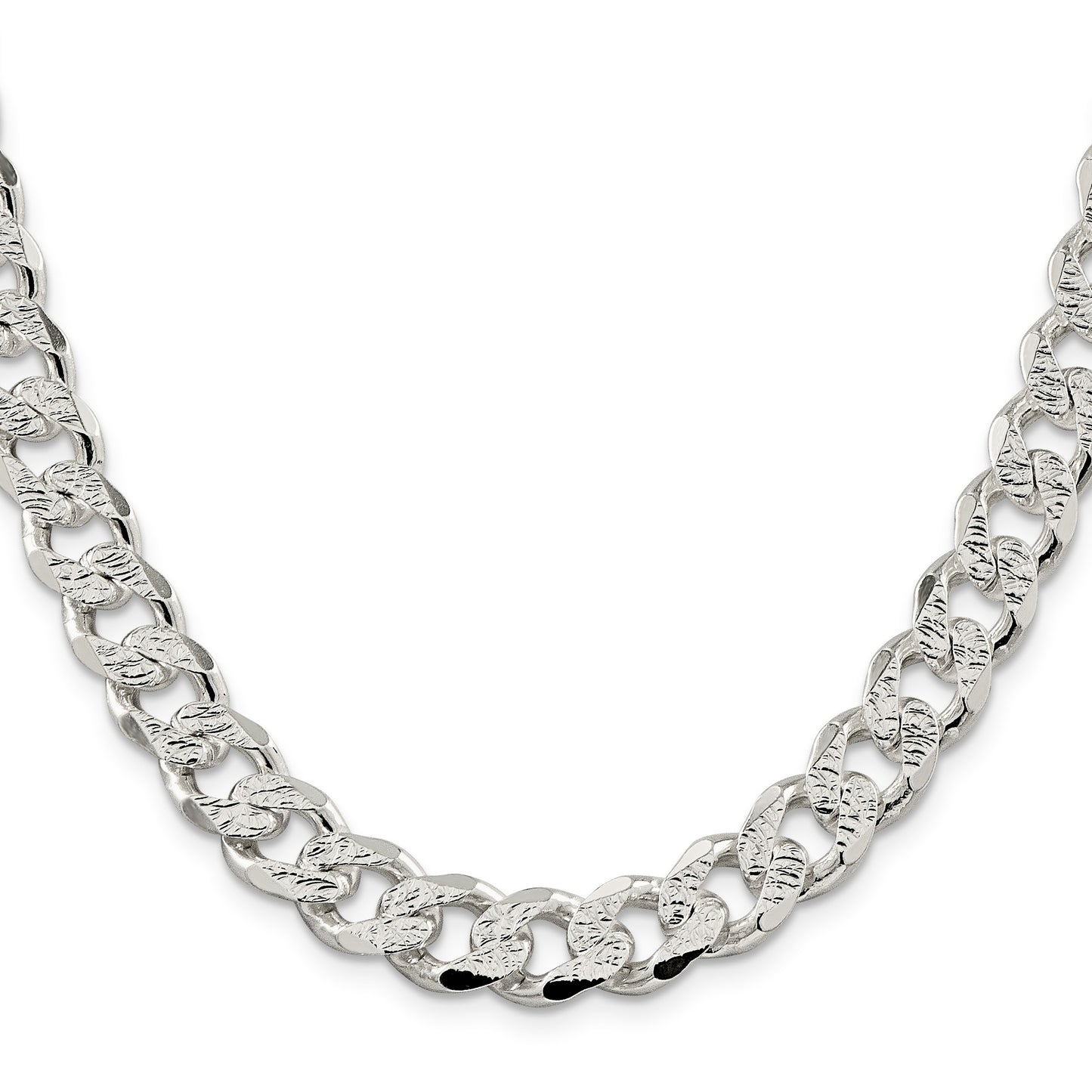 Sterling Silver 11.0mm Pav� Curb Chain
